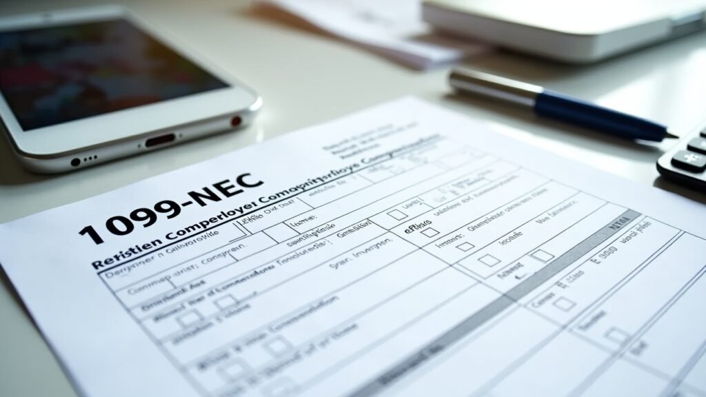 IRS 1099-NEC tax form for gig platform income