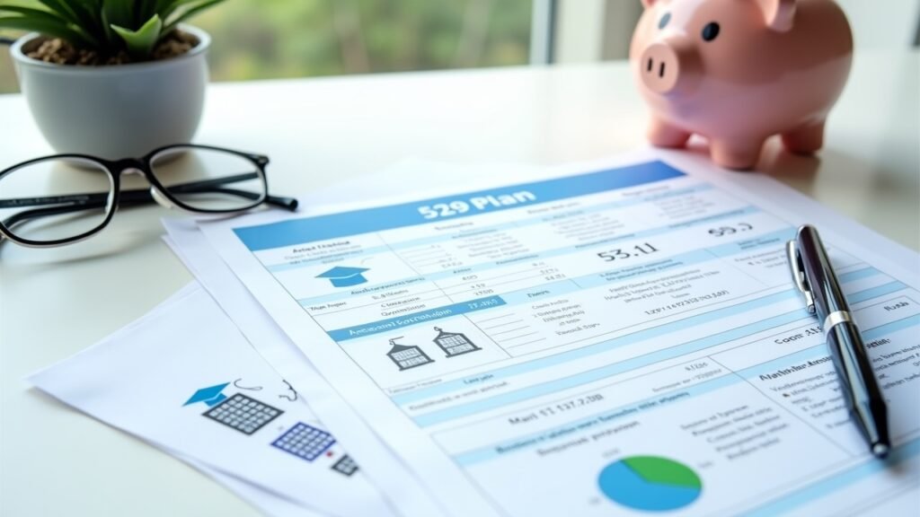 529 plan account statement with education fund icons