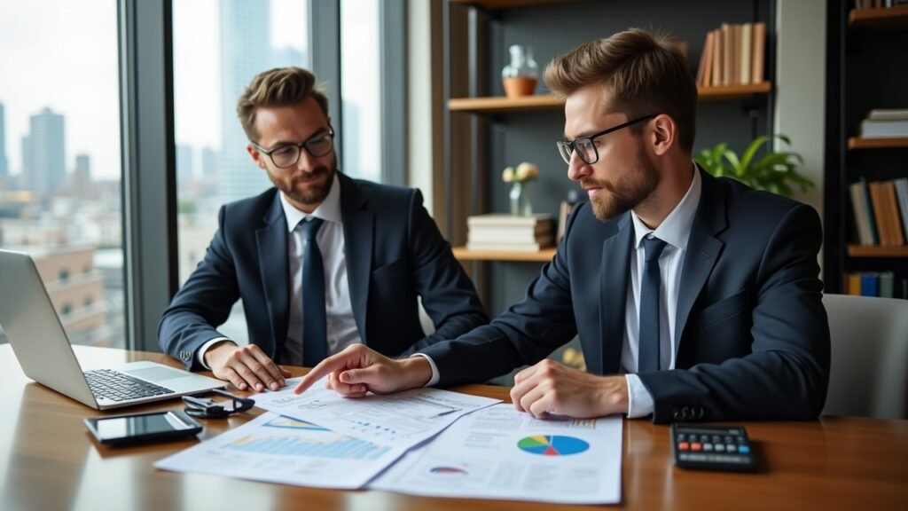 Attorney and accountant reviewing business structure