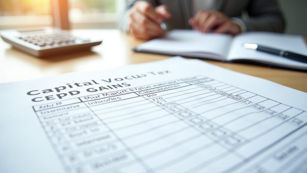 Capital gains tax calculation worksheet for inherited property