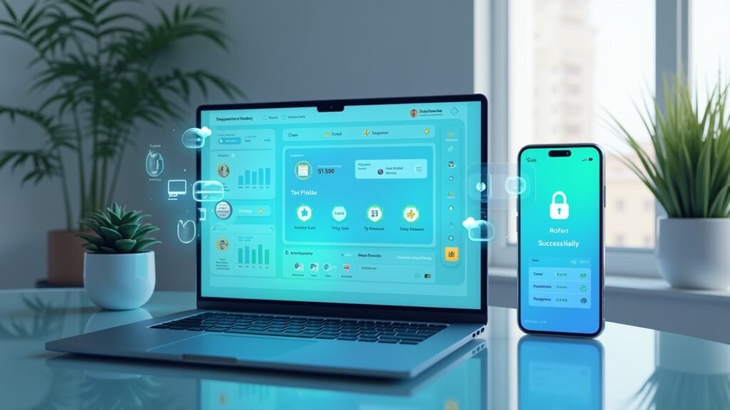 Digital wallet and tax filing concept on a screen