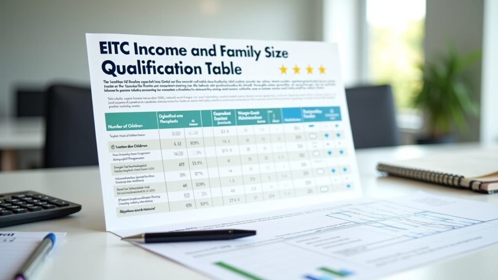 EITC income and family size qualification table chart