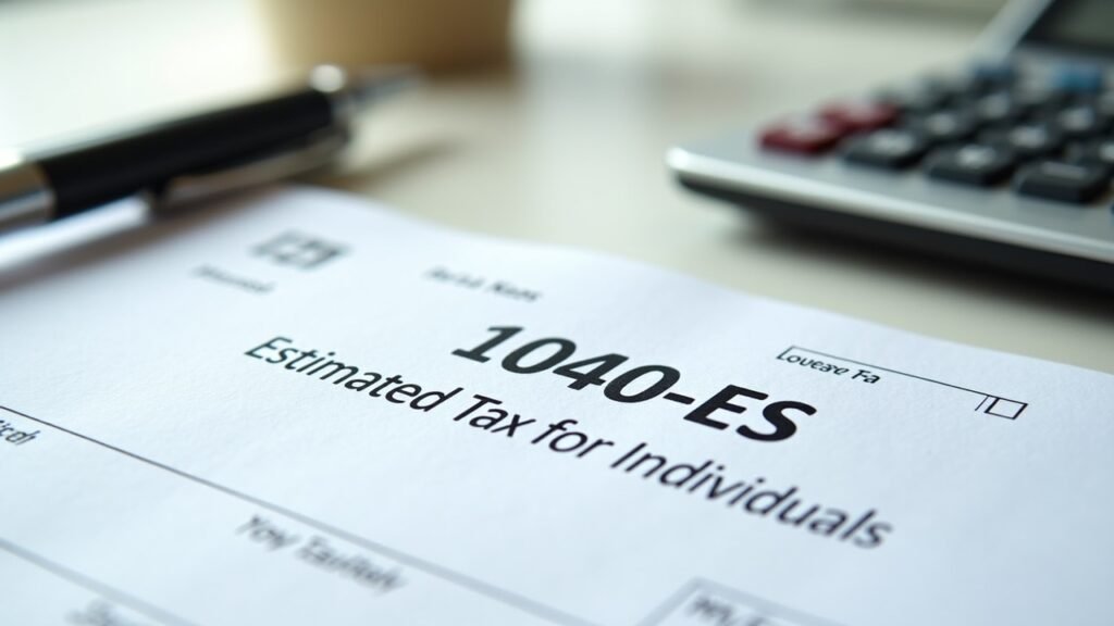 IRS Form 1040-ES estimated tax voucher closeup