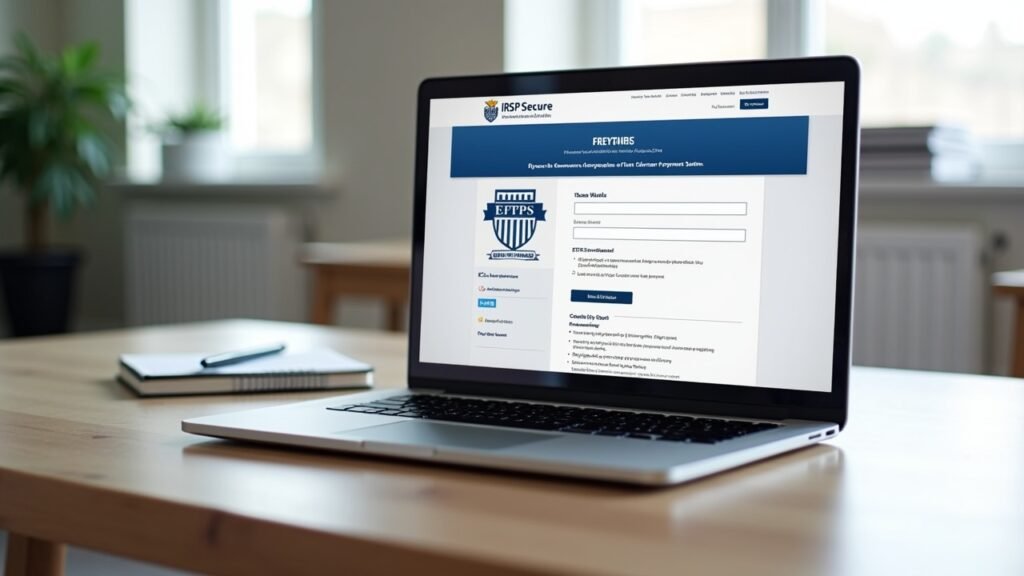 IRS EFTPS payment portal shown on a laptop screen