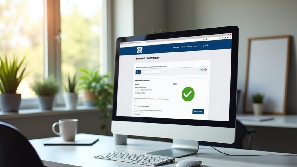 IRS payment confirmation screen on a computer