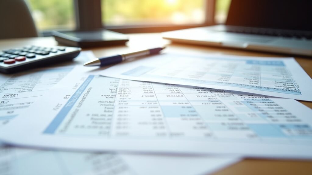 Mortgage interest deduction paperwork spread on desk