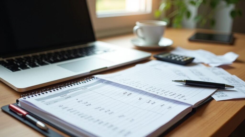 New business receipts and startup expense log open