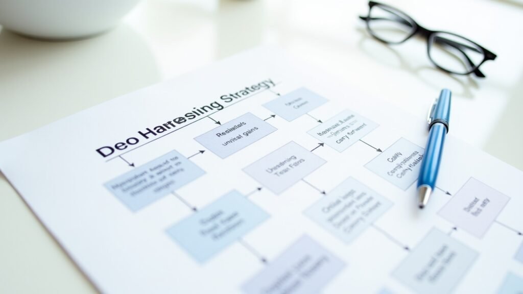 Loss harvesting strategy flowchart on printed paper