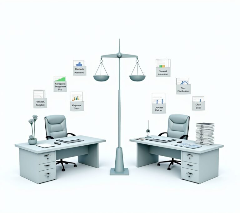 Business owner comparing entity structure documents