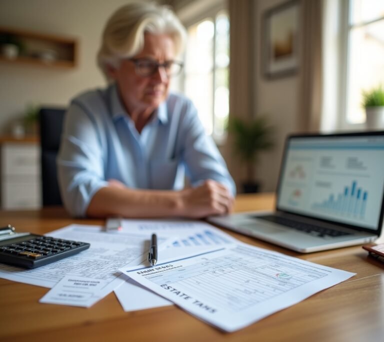 Estate attorney reviewing home inheritance documents