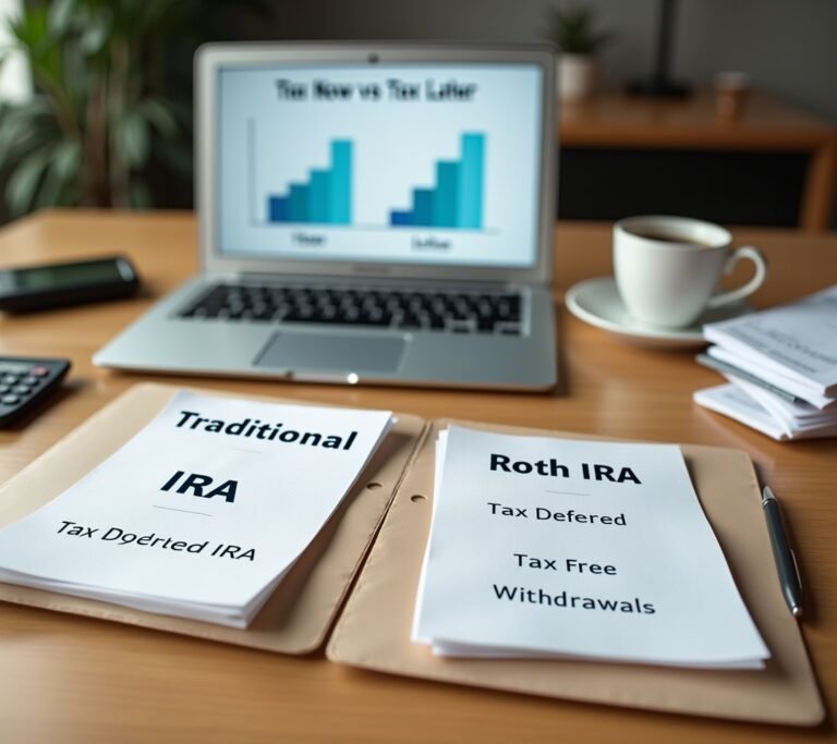 Person comparing IRA and Roth IRA investment options