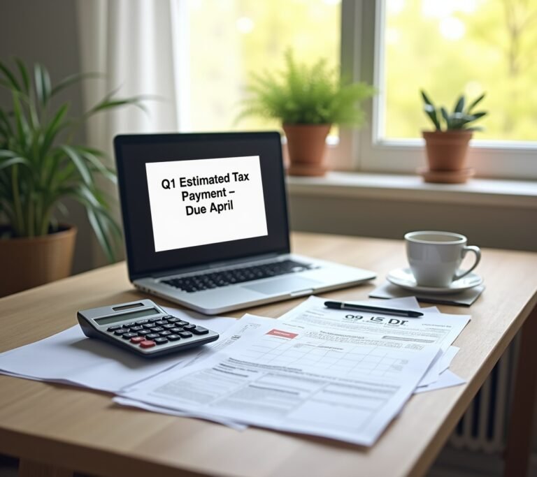 Person making an online IRS tax payment on computer