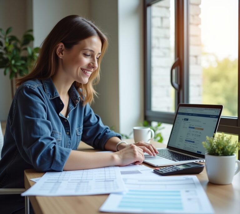 Self-employed person reviewing a health insurance plan