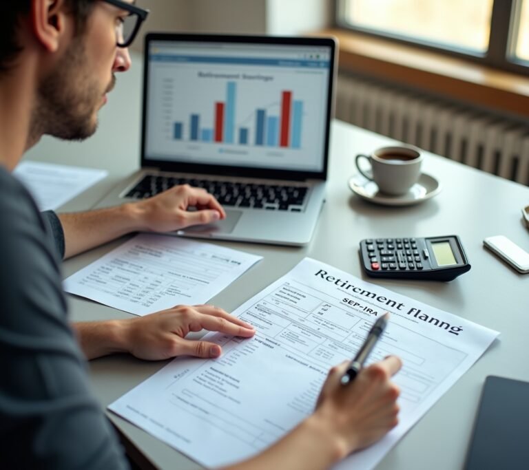 Self-employed person opening a SEP-IRA account online