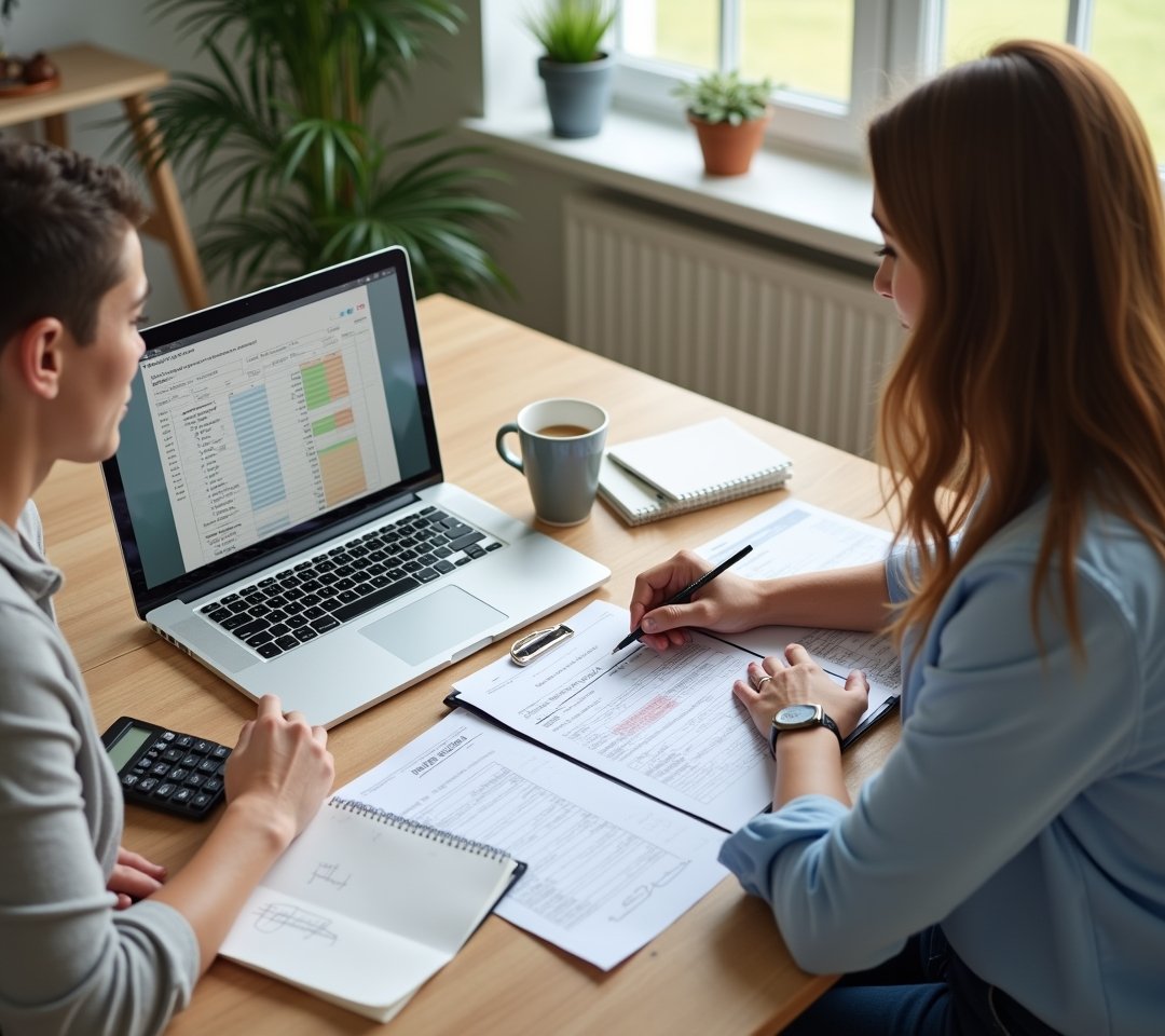Couple working together in a small home business
