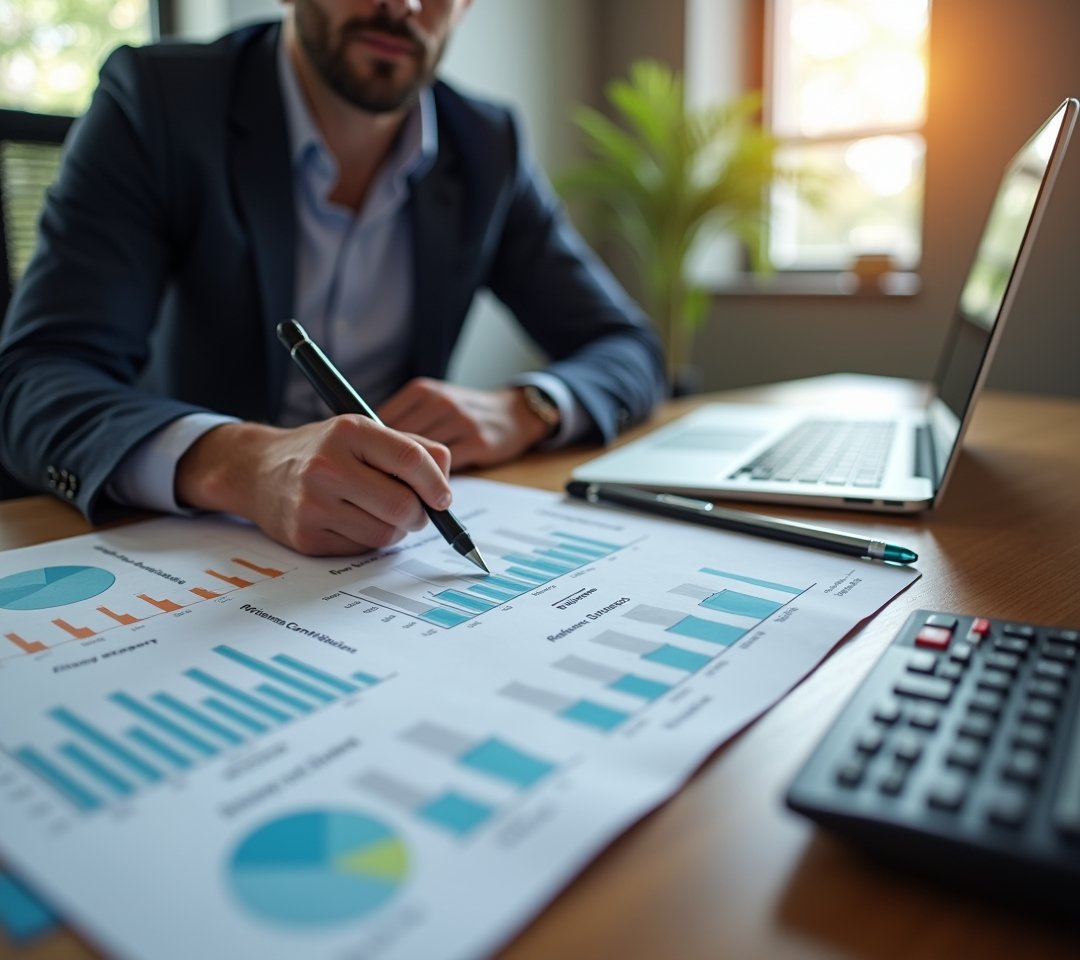 Person reviewing year-end financial checklist at desk