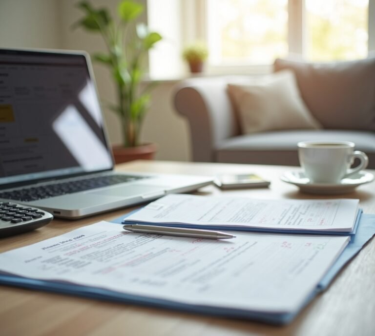 Self-employed worker measuring home office square footage