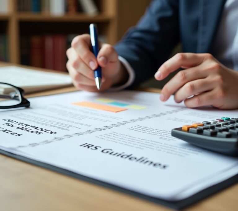 Person reviewing inheritance documents at attorney office