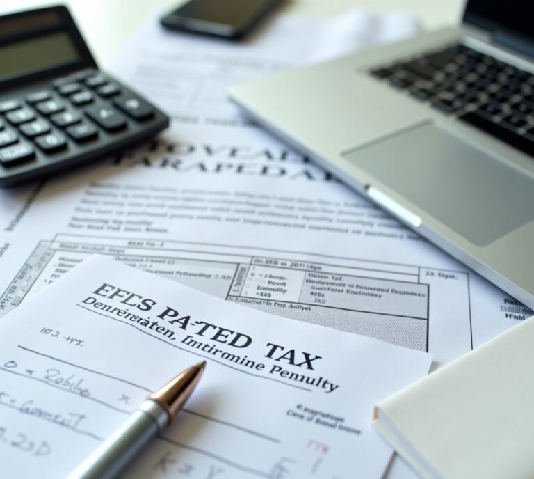Self-employed person opening IRS underpayment notice