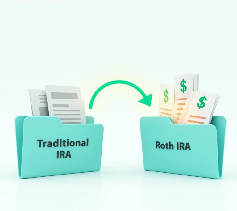 Financial advisor explaining Roth conversion to client