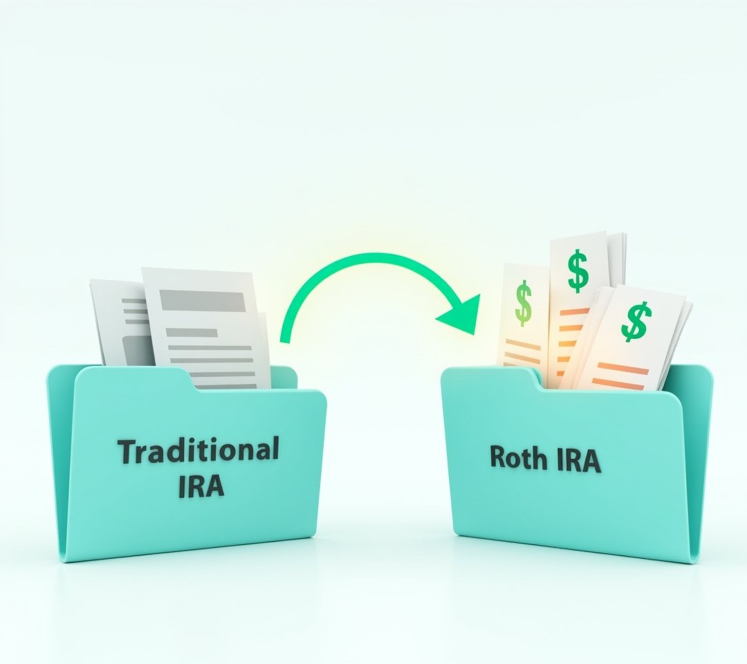 Financial advisor explaining Roth conversion to client