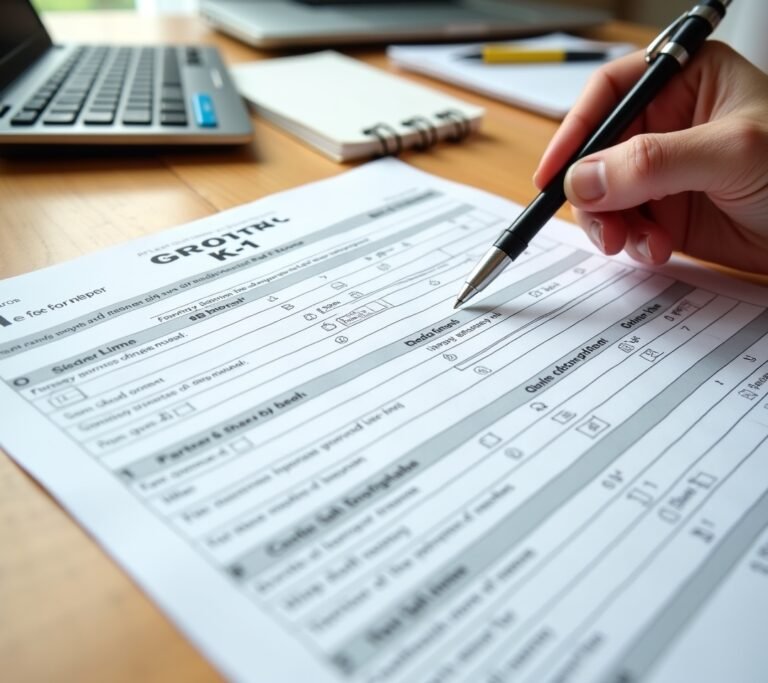 Investor reviewing Schedule K-1 from a partnership