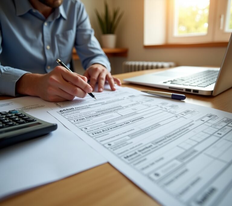 Person reviewing a previously filed tax return for errors